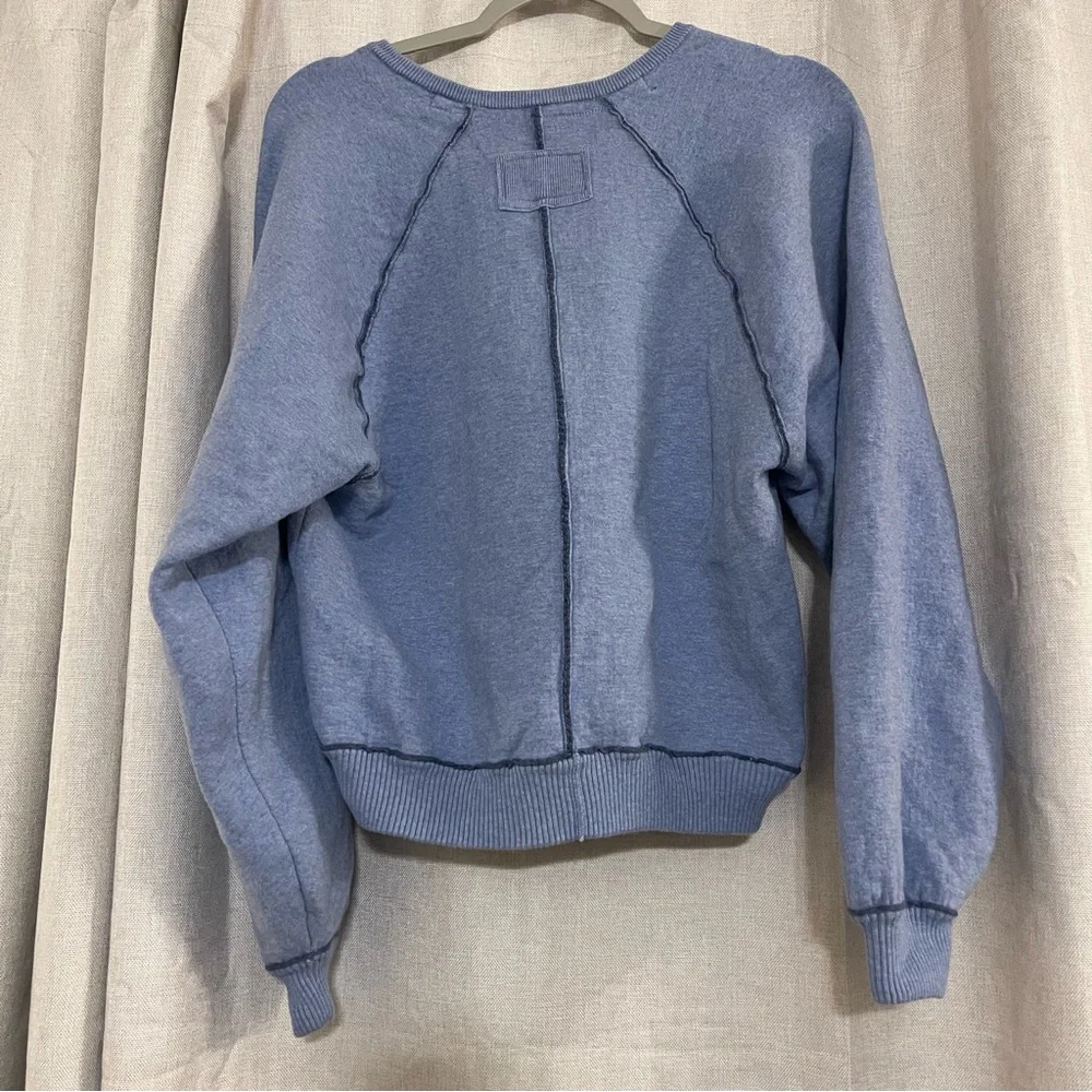 FREE PEOPLE We The Free - Midnight Pullover Blue Sweatshirt - Picture 5 of 5